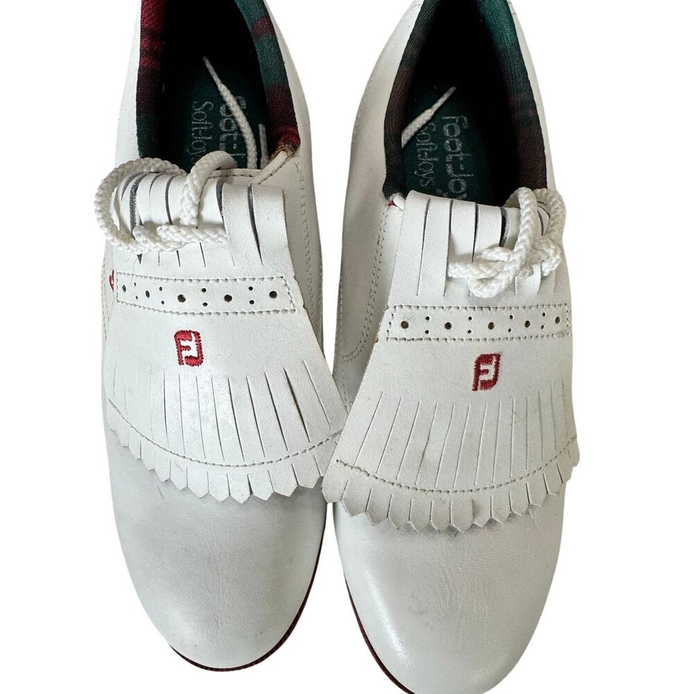 Vintage FootJoy Classics Womens 6.5 M White Leather Kiltie Golf Shoes New
